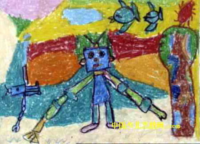 会扫地的机器人儿童画